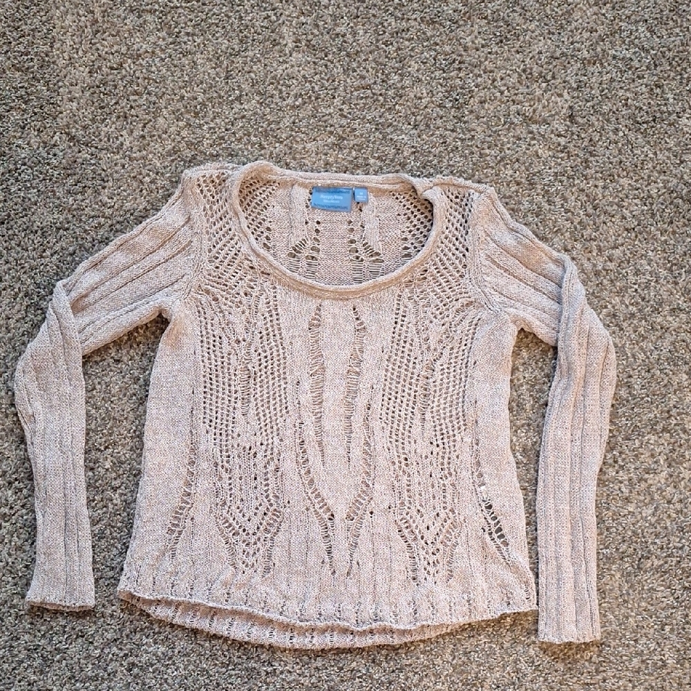 Simply Vera Women's Beige Scoop Neck Sweater
